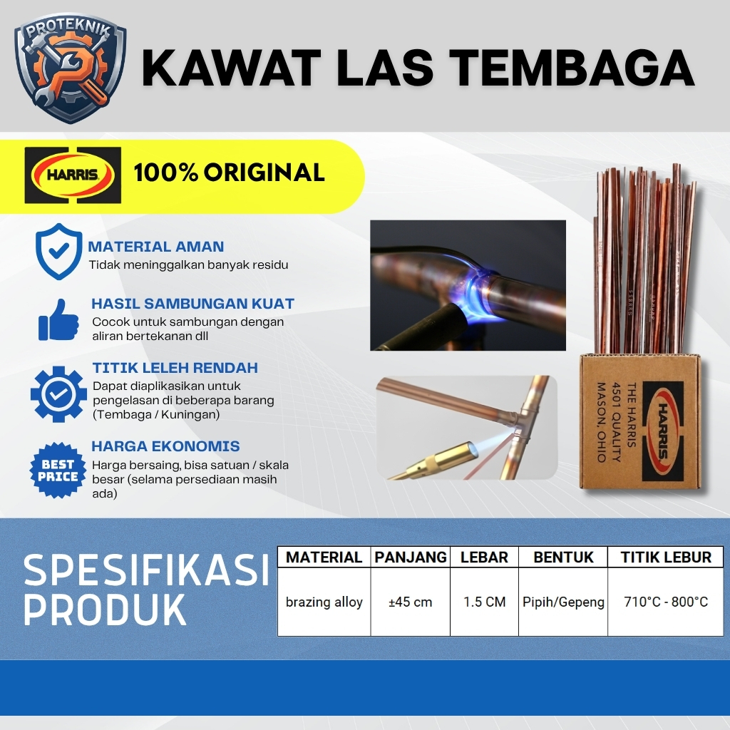 KAWAT LAS HARRIS Original | Kawat Las Perak | Kawat Las Tembaga | Kawat Las Harris Satuan | Kawat La