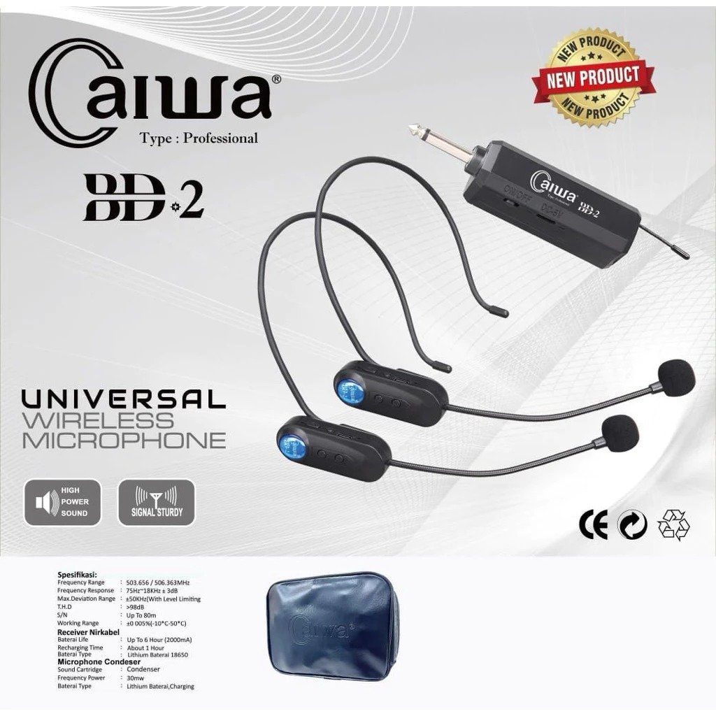 Mic Wireless 2 Mic Bando BD 2UHF Caiwa/Mic Wireless Bando CAIWA BD 2 New Dual Mikrofon Original Mic 