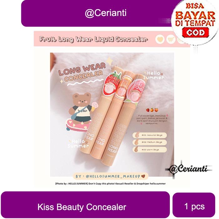 LIQUID CONCELEAR Kiss Beauty Fruit Long Wear Liquid Concealer Full Coverage 4ml_Cerianti