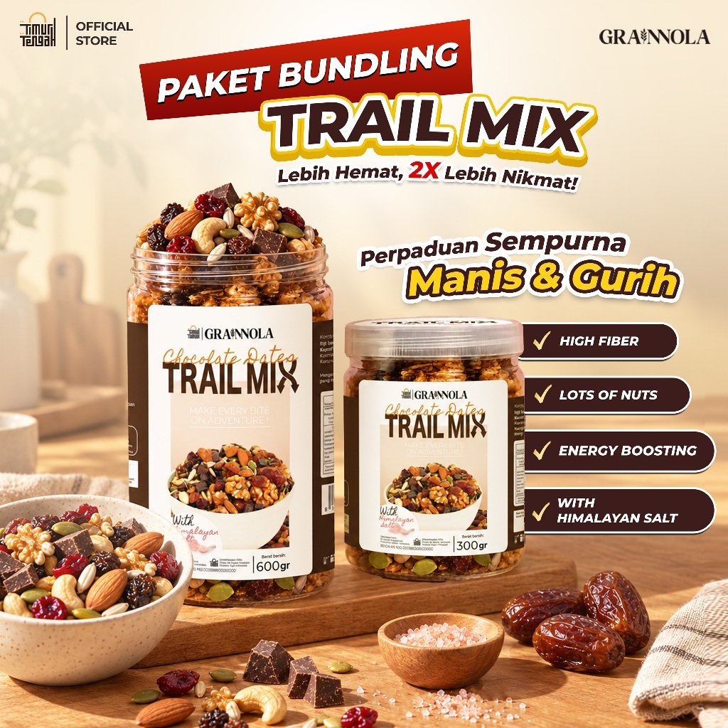 Trail Mix Chocolate Dates Kacang Almond Walnut Kurma Choco Chunks Raisin Cranberry Sunflower Seed Pu