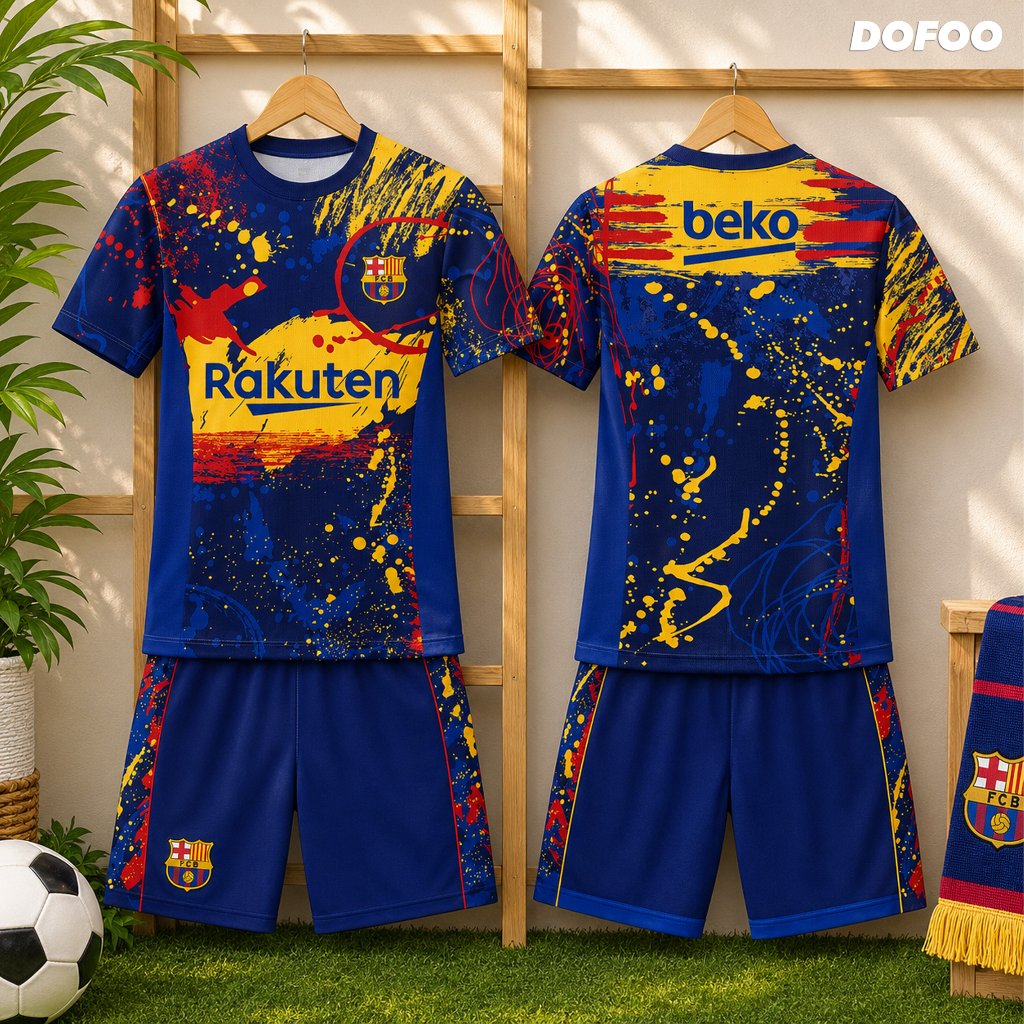Jersey BARC4 Home Full Printing / JERSEY BARCELONA PRE-MATCH / Jersey kids BARCA / setelan bola anak