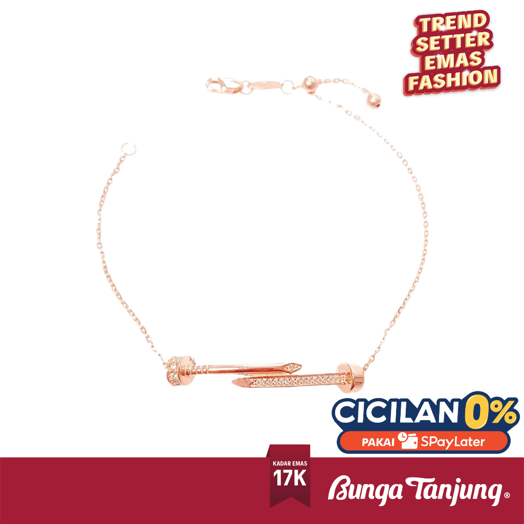 GELANG SERUT TWIN PAKU - EMAS 17K - BUNGA TANJUNG GOLD