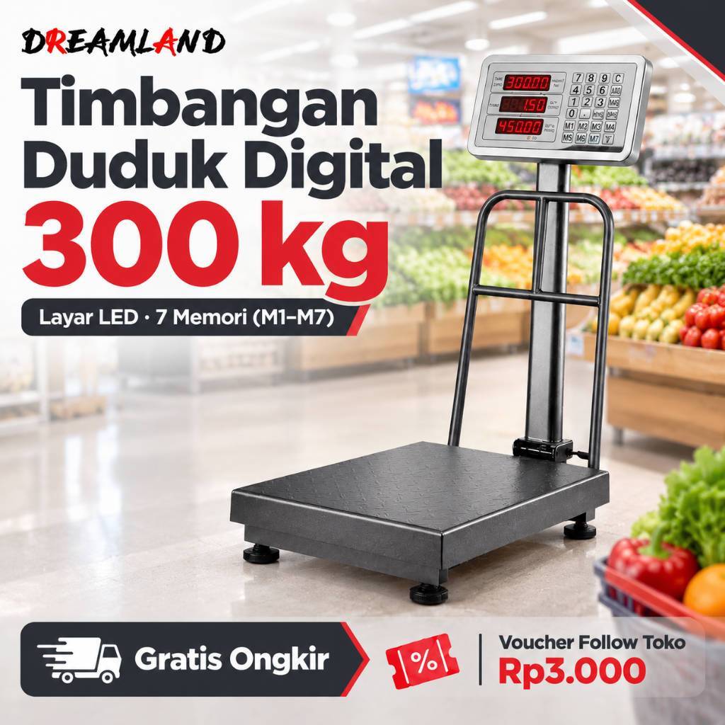 Timbangan Duduk Digital 300kg Timbangan Barang Timbangan Lantai Single Display