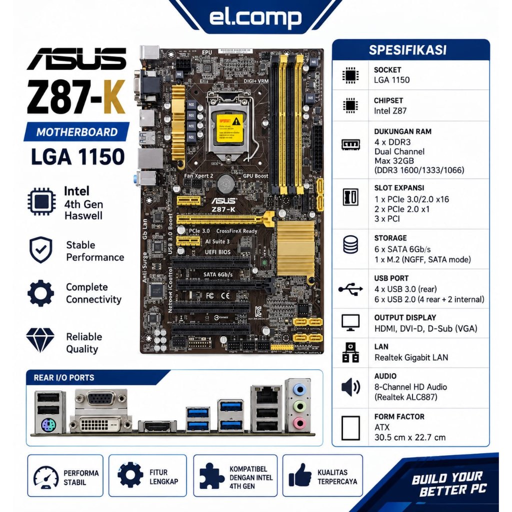 MOTHERBOARD ASUS Z87 K LGA 1150
