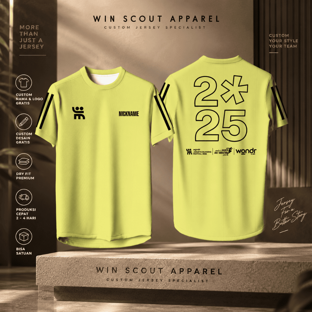Jersey Jakarta Festival Running 2025 – Baju Lari Dryfit Pria Wanita Full Printing | Kaos Event Run