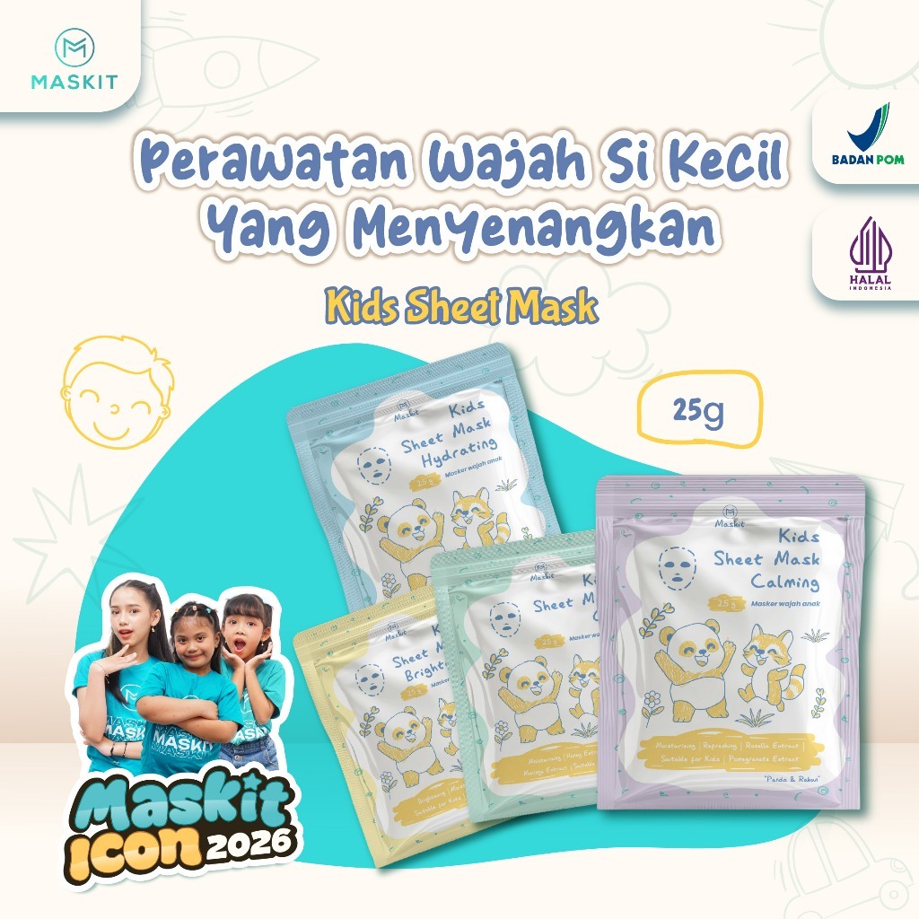 Maskit Kids Sheet Face Mask - Masker Wajah Anak - Sheet Mask Anak & Remaja
