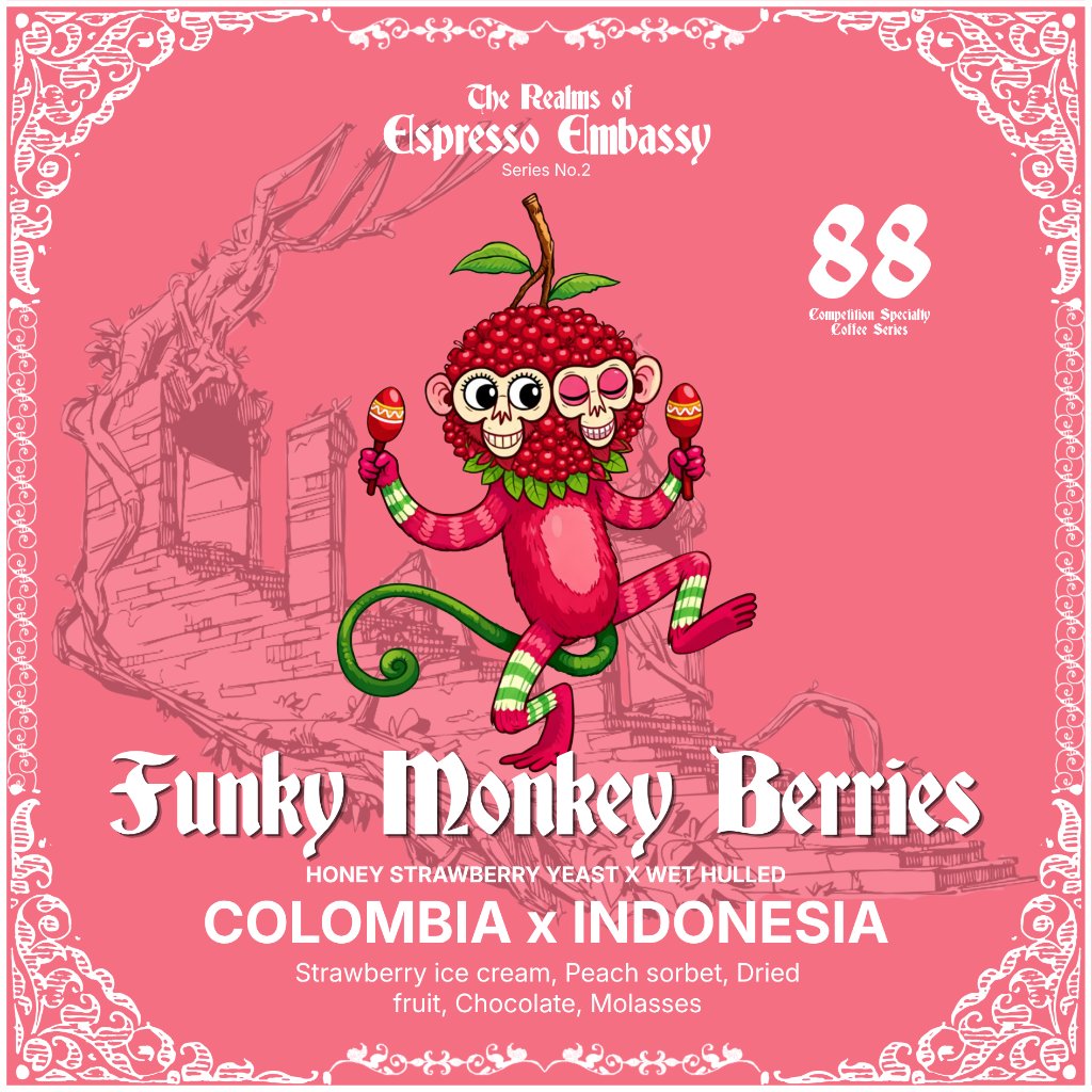 FUNKY MONKEY BERRIES, Colombia Strawberry Alien x Gayo Bener Meriah