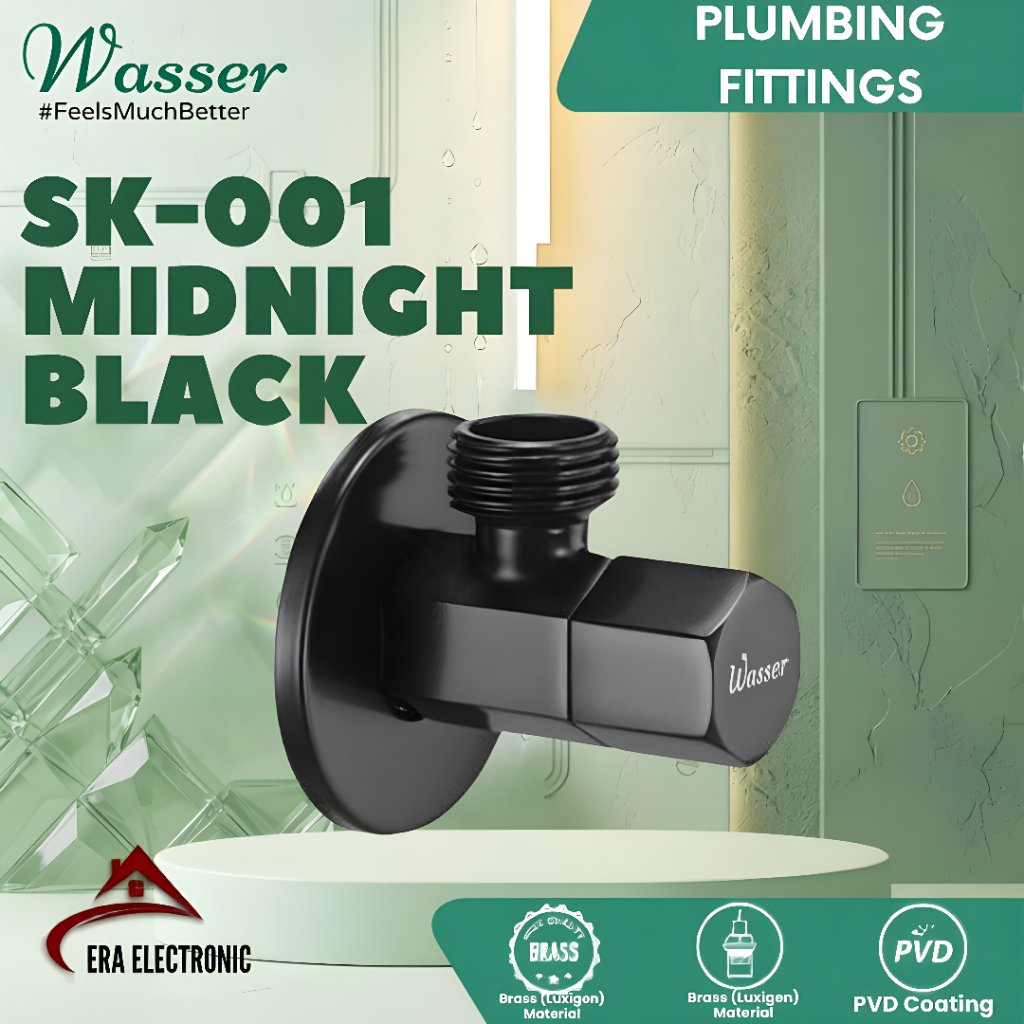 Wasser kran shower - stop kran Midnight Black Hexagonal Stop Valve SK-001