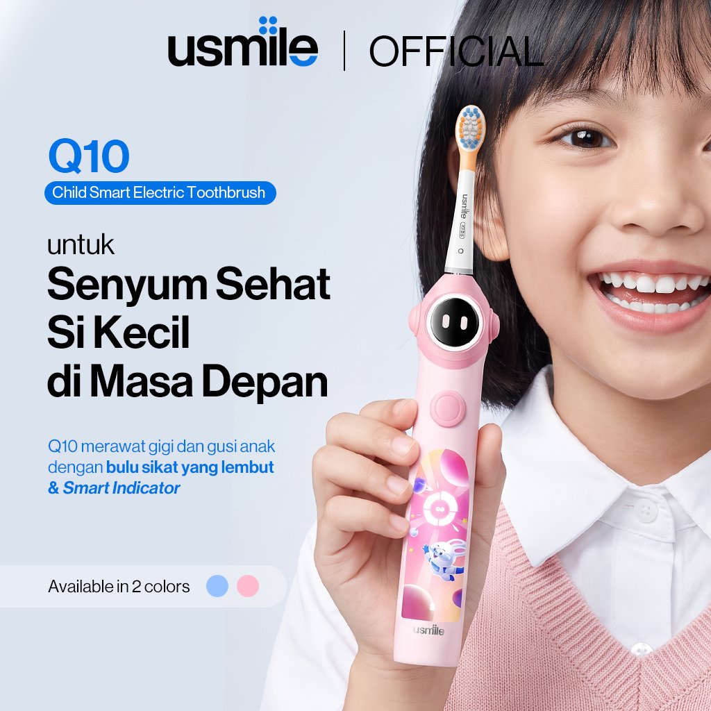 usmile Q10 Sikat Gigi Elektrik Anak Sonic - Biru/Pink