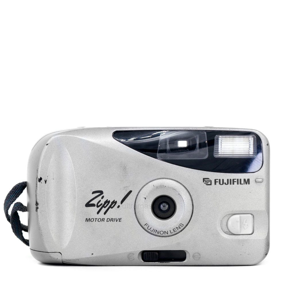 Kamera Film Analog FUJIFILM Zipp MOTOR DRIVE (Abu-abu) - Point & Shoot 35mm | Built-in Flash | Fokus