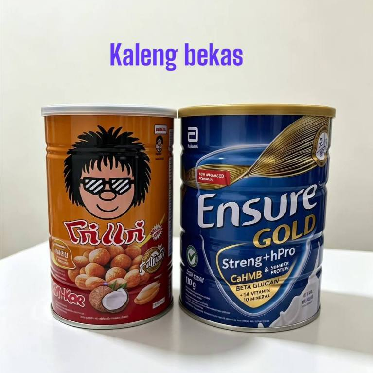 kaleng bekas Ensure 800g bersih,koh-kae 225ml