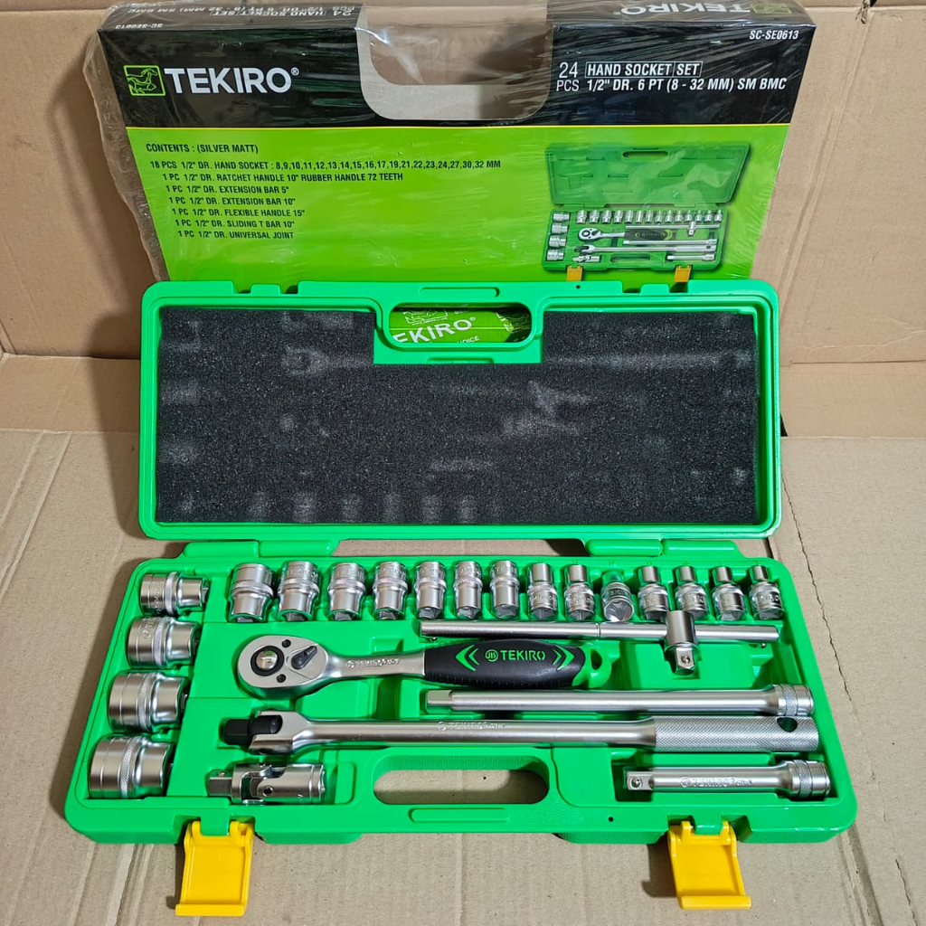 Kunci Sok Tekiro 24pcs 8-32 6pt Box Plastik - Hand Socket Set Tekiro ( Ready Cod ) Kunci 1set lengka