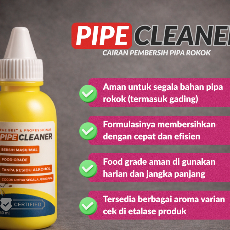 cairan pembersih piparokok / pembersih lubang once pipa / pembersih pipa rokok / Regular Pipe Cleane