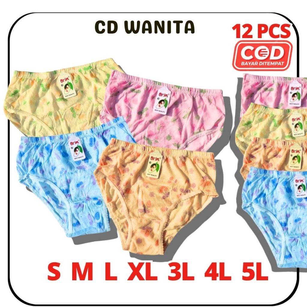 PAKET12 PCS CD WANITA ORIN | CELANA DALAM WANITA  ORIN ANAK - DEWASA SIZE S - 5L