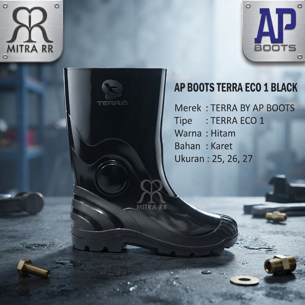 Sepatu AP boot Terra Eco 1 Black Sepatu Boots Hitam Pendek Terra Hitam