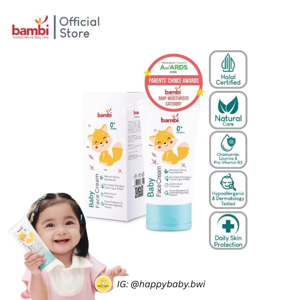 Bambi Baby Face Cream 50ml - Krim Wajah Bayi / Cream Wajah Bayi Newborn