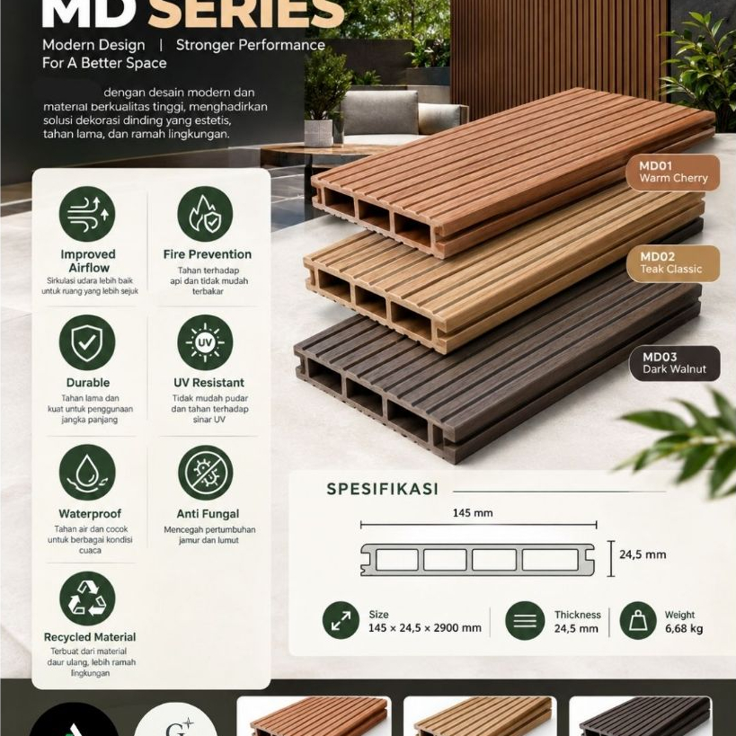 WPC DECKING | LANTAI OUTDOOR | DECKING WPC KAYU PLASTIK