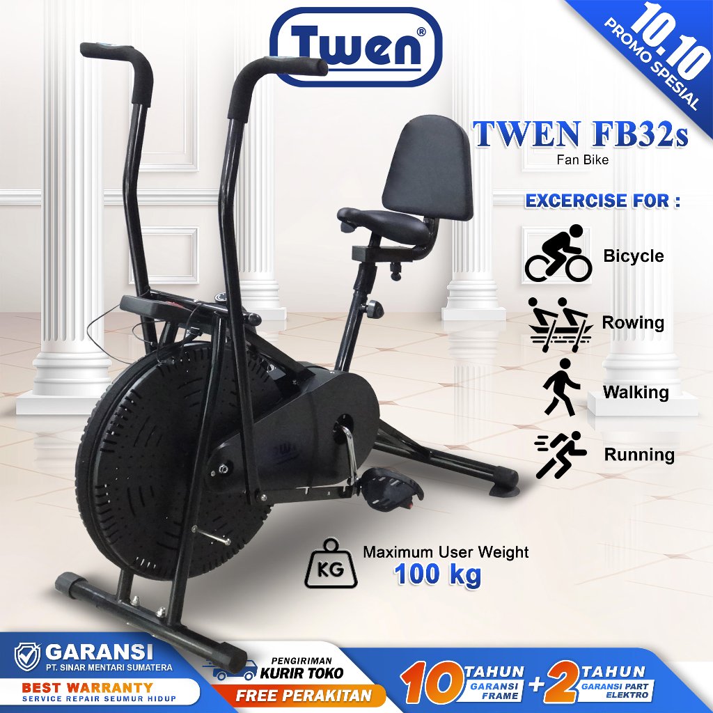 TWEN Sepeda Statis Orbitrack Fan Bike FB3 FB31 FB32 FB32s - Platinum Bike
