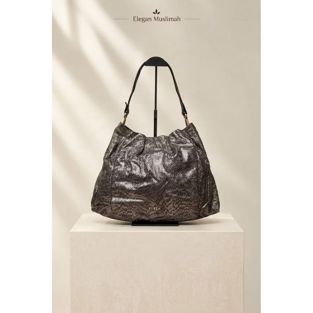 FURLA HOBO BAG METALLIC Model Glam - SECOND VINTAGE