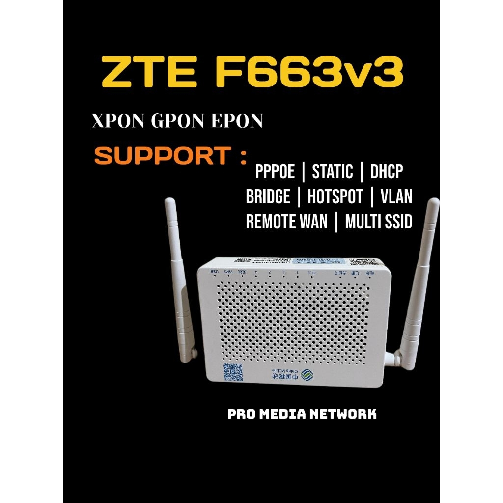 MODEM XPON ZTE F663NV3A SUPPORT SEMUA OLT G