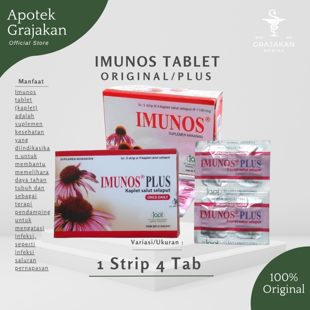 Imunos Tablet / Imunos Plus Tablet 1 Strip isi 4 Tablet