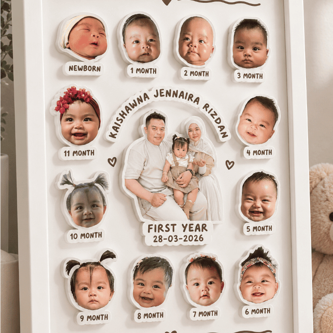 CETAK FOTO BABY MILESTONE 3D FRAME A4