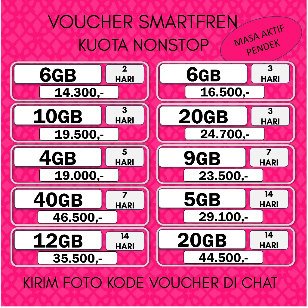 Voucher Smartfren Kuota Nonstop Harian