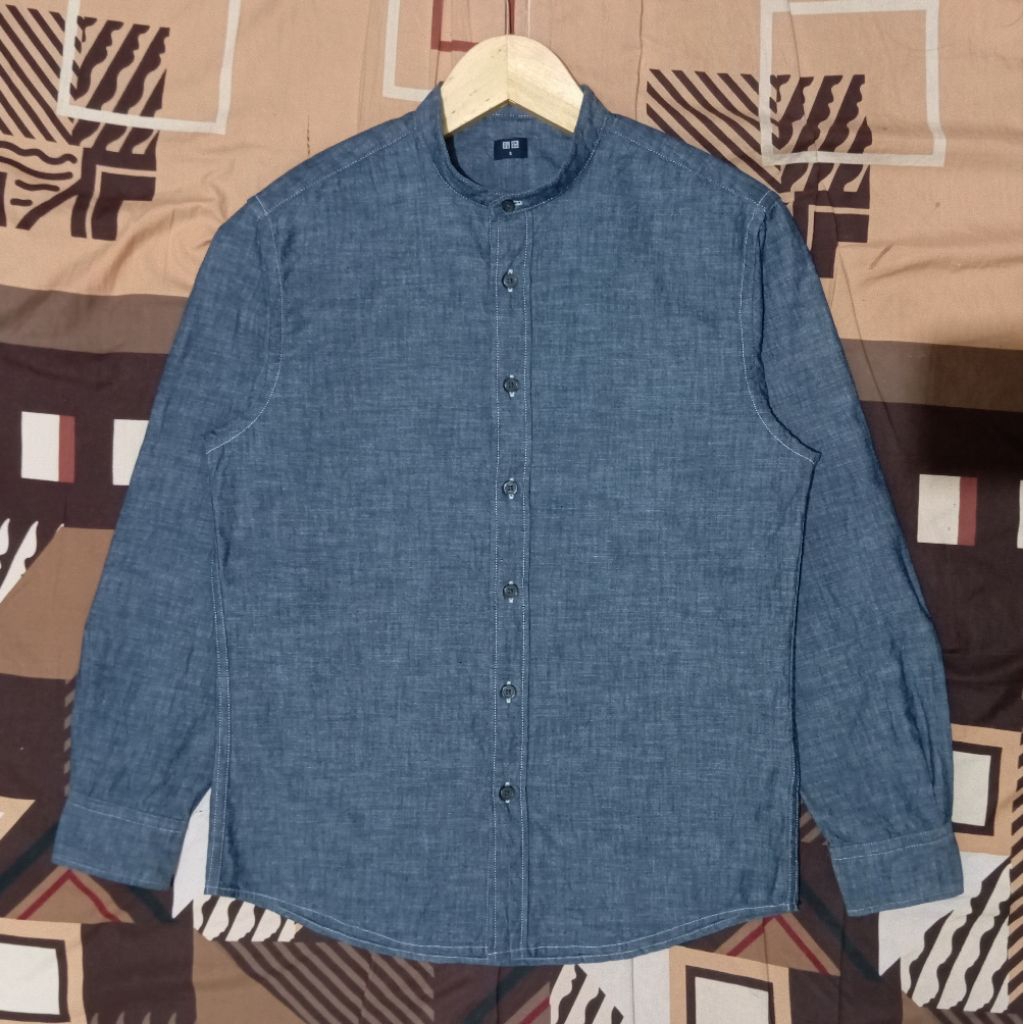 kemeja uniqlo sanghai denim chambray
