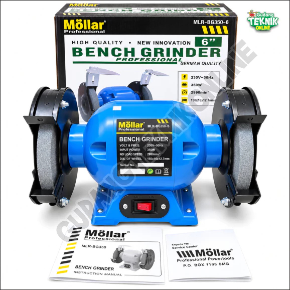 Mesin Gerinda Duduk  6" 150mm MOLLAR BG360-6 / Bench Grinder Mollar MLR 150mm Gerinda Duduk Listrik 