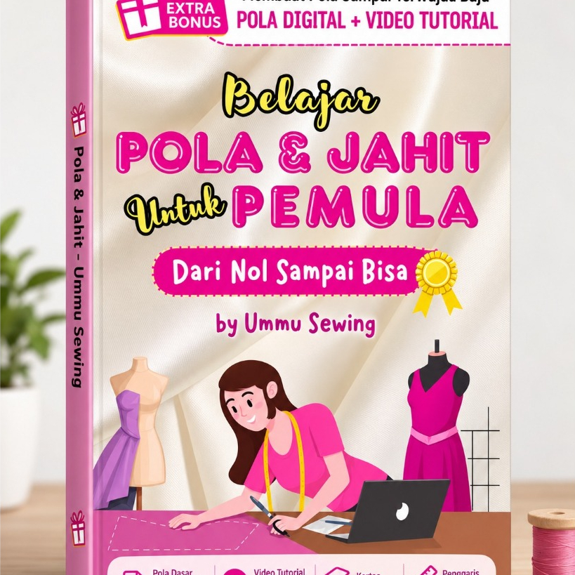 Panduan Belajar Pola & Jahit Mandiri : Buku Cetak + Video  Tutorial