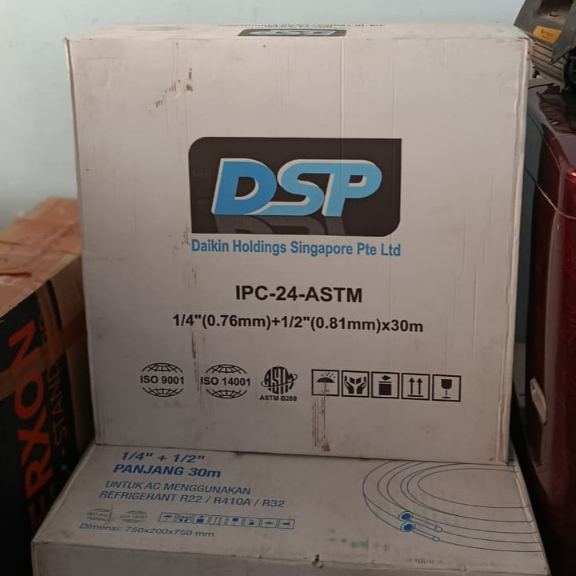 Pipa AC Daikin DSP 1/4+1/2 R22 R32 R410 30m