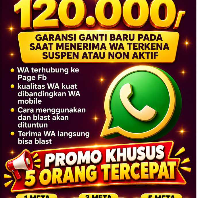 Wa Meta ( FB + BM + Wa Siap Blast ) Garansi 1x24 Jam Claim 1x