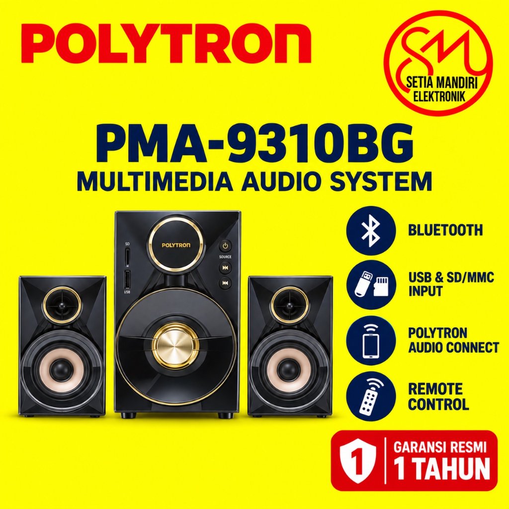 Polytron PMA 9310 Speaker Aktif Bluetooth Hitam