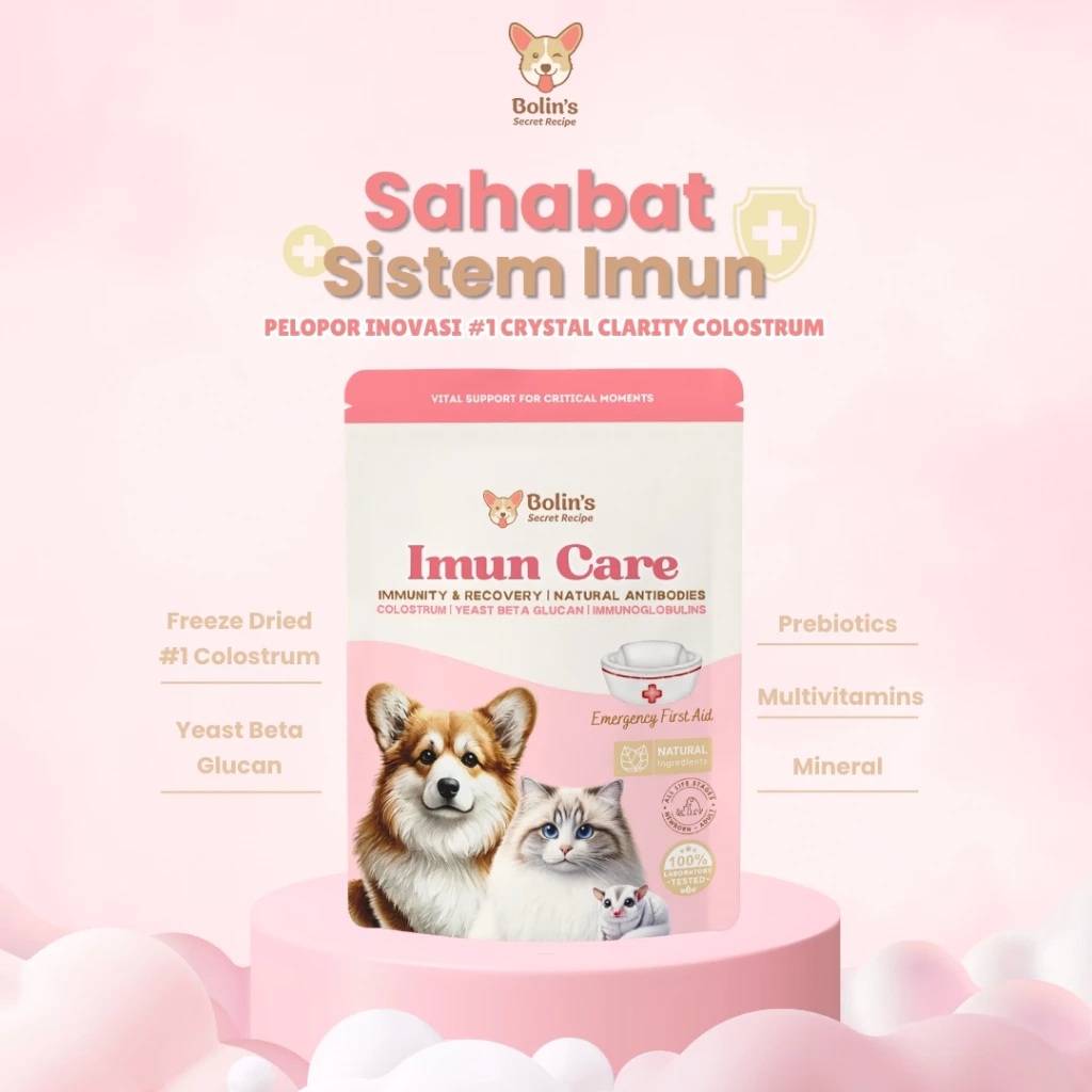 Bolin's Secret Recipe Imun Care Colostrum Yeast Beta Glucan Imun Booster Anjing Kucing
