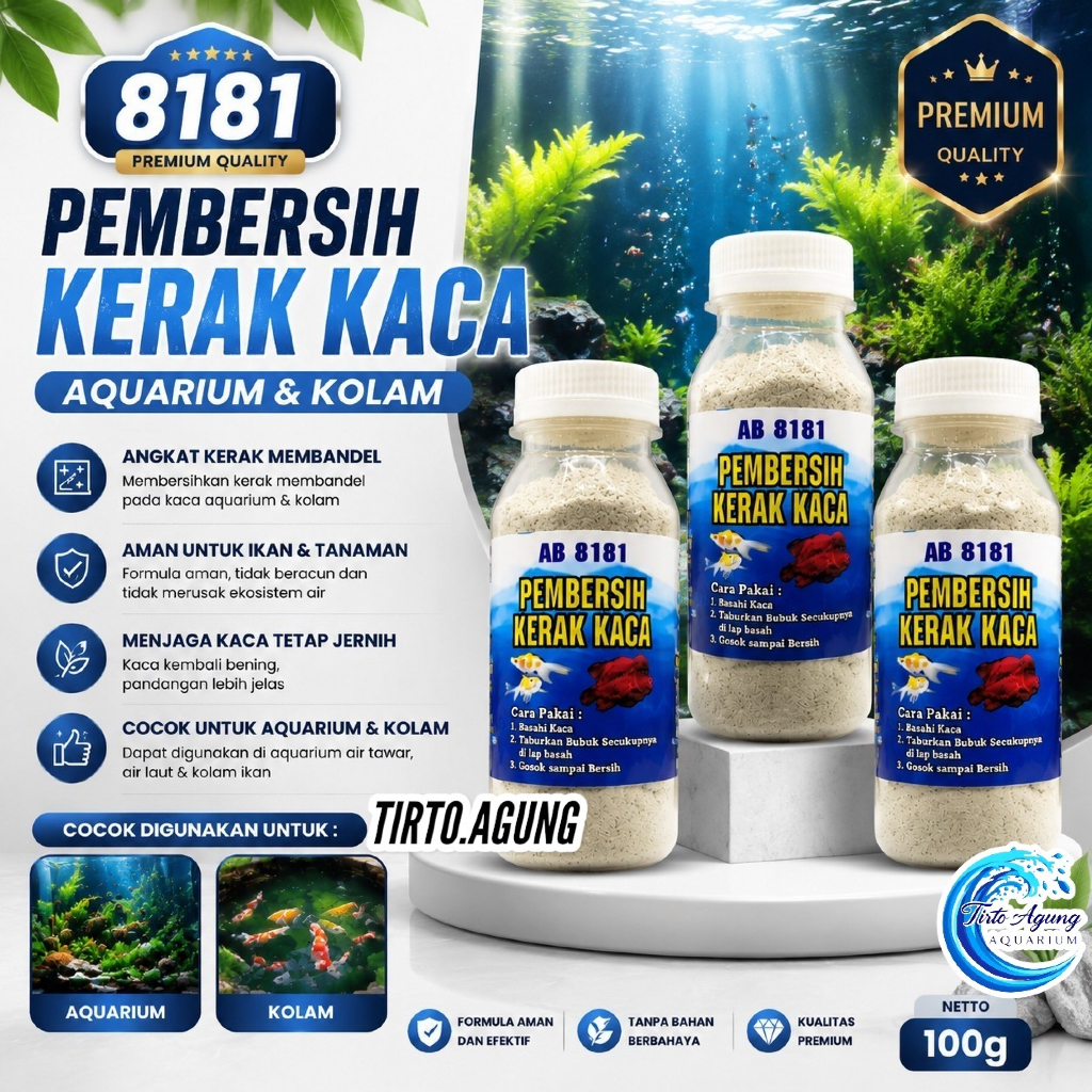SUPER AB 8181 GLASS CLEANER ORI TITANIC obat kerak pembersih membersihkan kaca aquarium aquascape