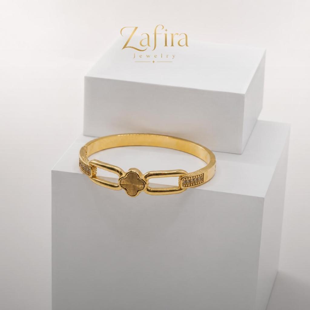ZAFIRA - (BELI 1 GRATIS 1 ANTING) Zaina Perhiasan Aksesoris Gelang Bangle Anti Karat | Gelang Tangan