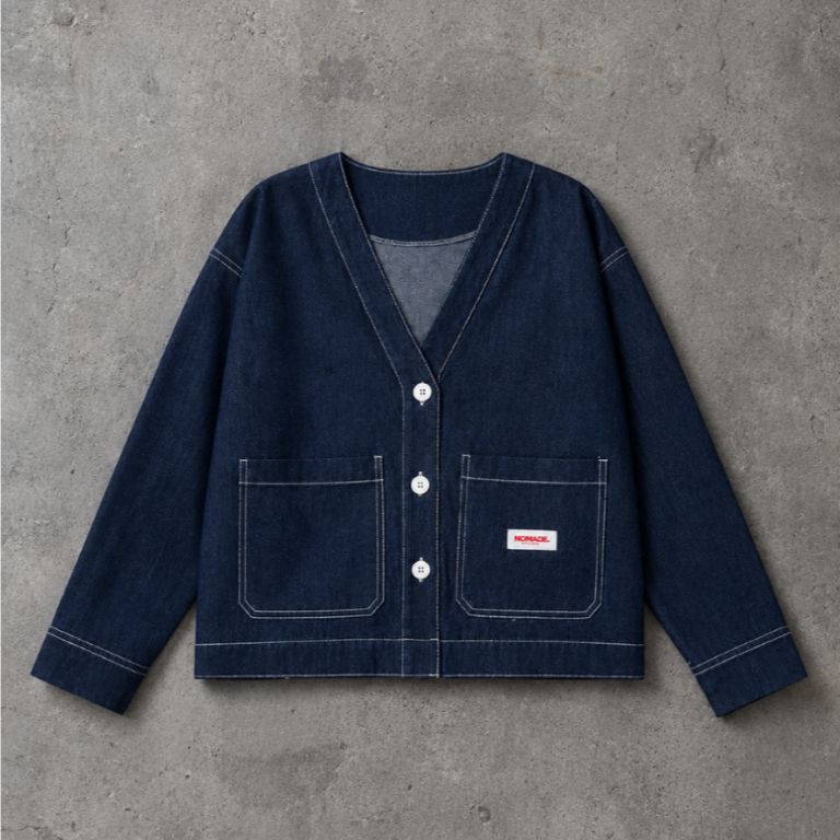 NOMADE.inc Cardigan Jeans Wanita Denim Oversize | Outer Jeans Wanita Lengan Panjang 2 Pocket