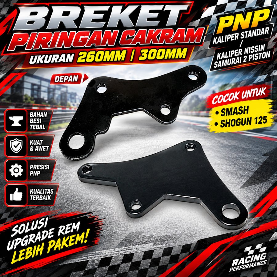 Breket Cakram PNP Kaliper Standar Kaliper Nisin Samurai 2piston For Suzuki Smash Shogun 125 Smash Ne