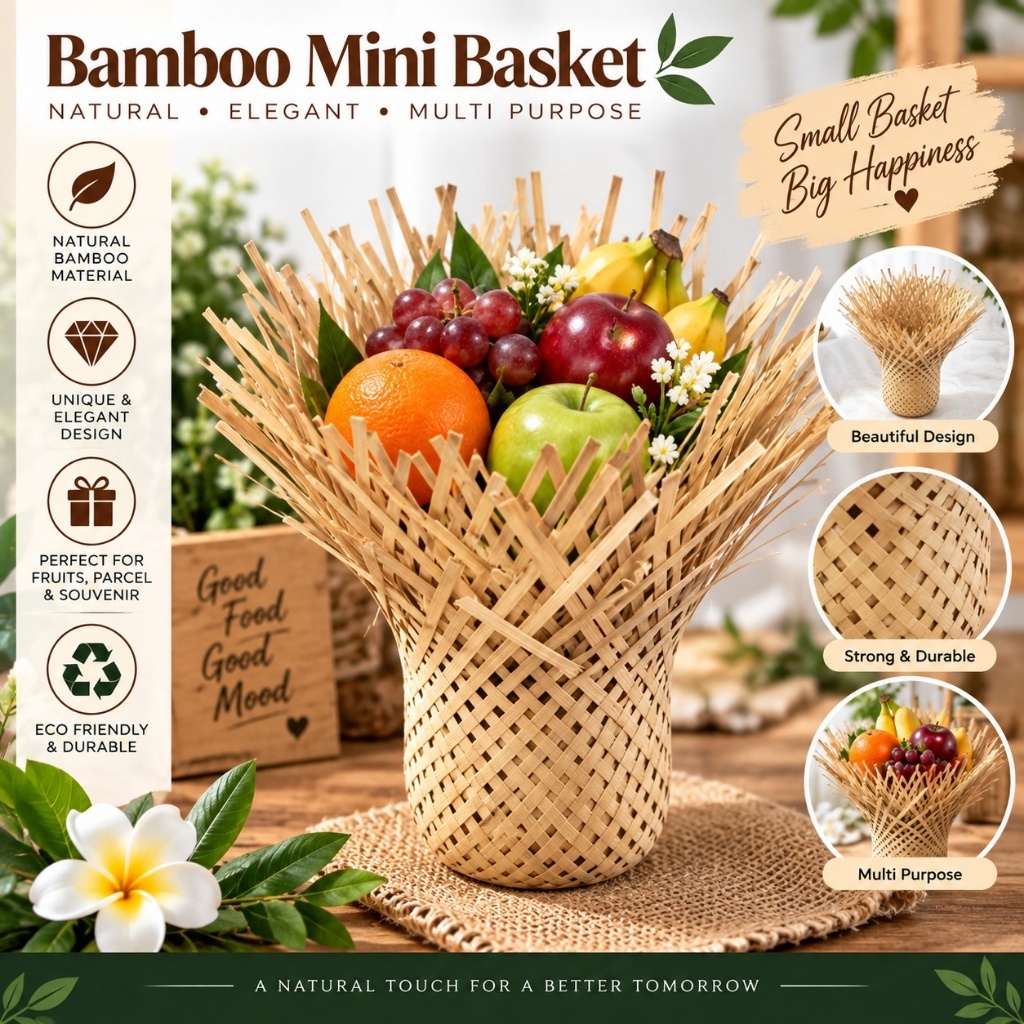 ( new product ) (B009) Krongso Bambu Unik 13 cm/Hadiah/Lamaran/Parcel Lebaran/Natal/Acara/Catering/S