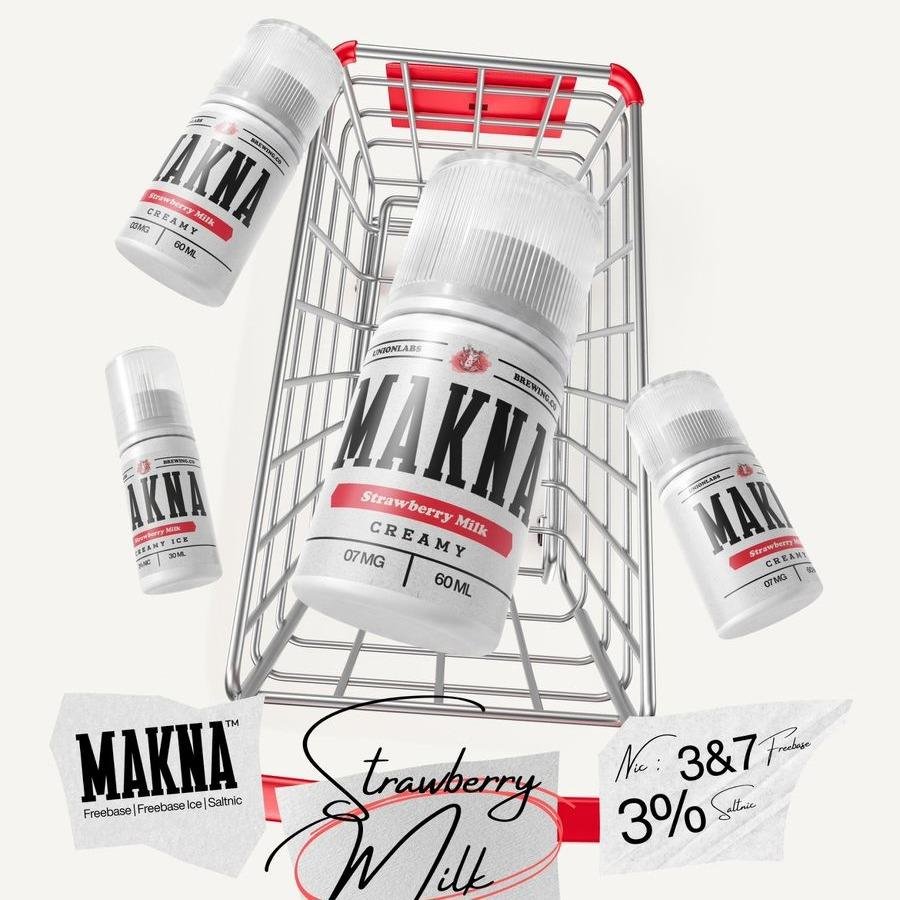 MAKNA V5 STRAWBERRY MILK 60ML FREEBASE 3MG 7MG BY UNIONLABS