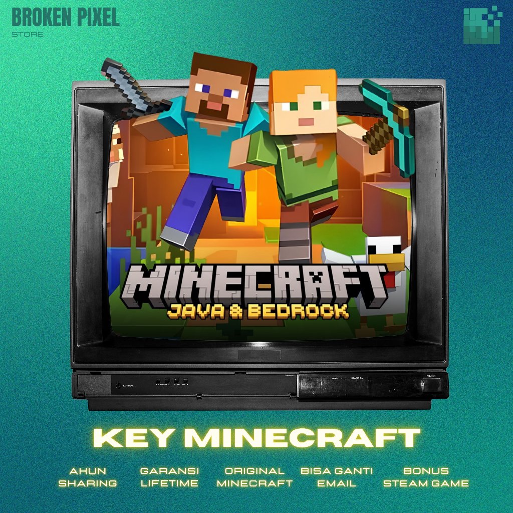 Minecraft Java & Bedrock Original Microsoft Store Key / Redeem Key  Permanen / Game PC / Game Minecr