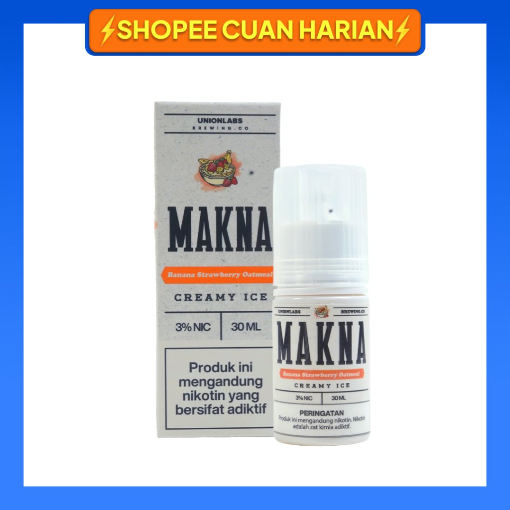 MAKNA V6 BANANA STRAWBERRY OATMEAL SERIES SALTNIC 30MG 30ML 100% ORIGINAL BY UNIONLABS