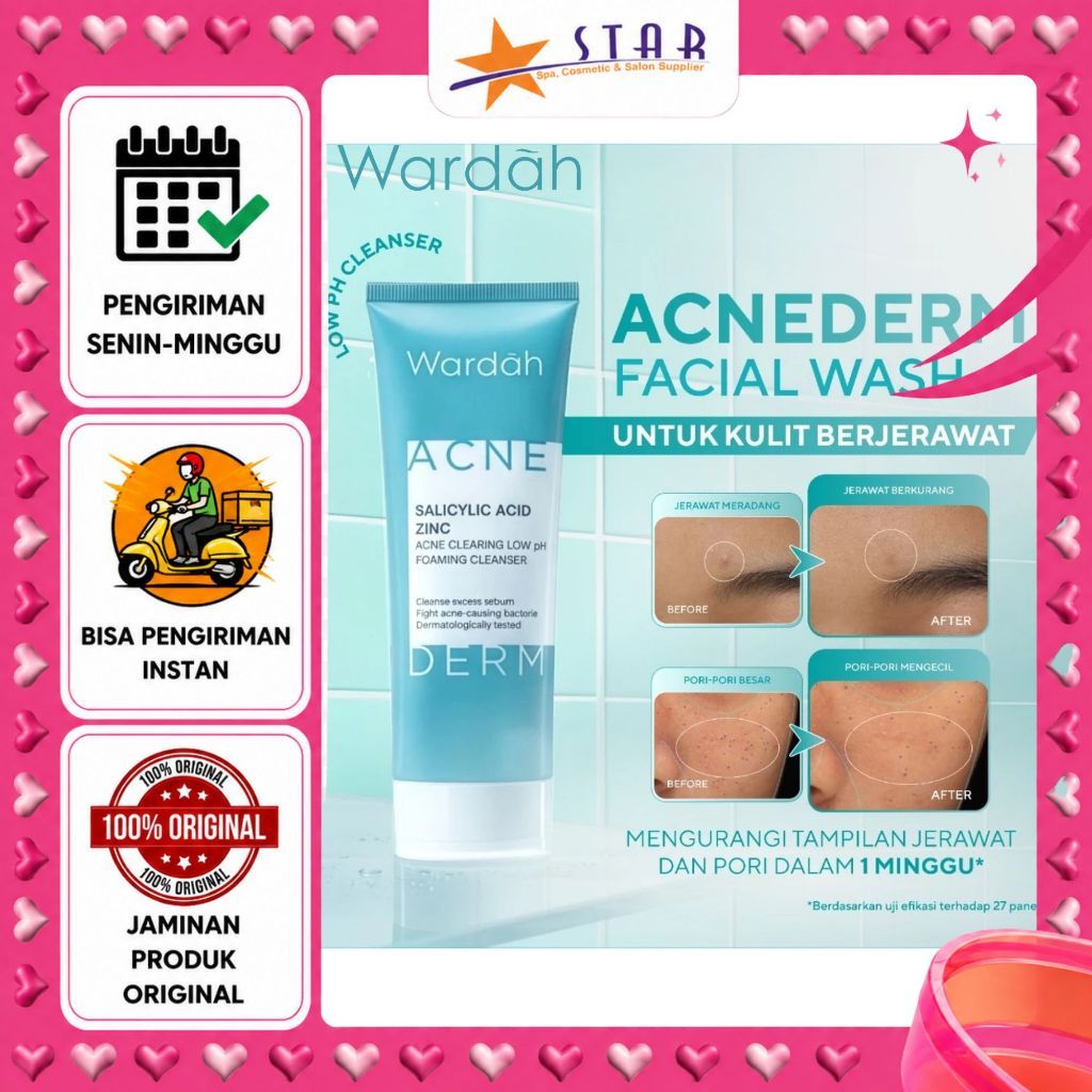 * STAR * Wardah Acne Salicylic Acid Zink  | Sabun Wajah/Sabun Muka/Facial Wash/Foam
