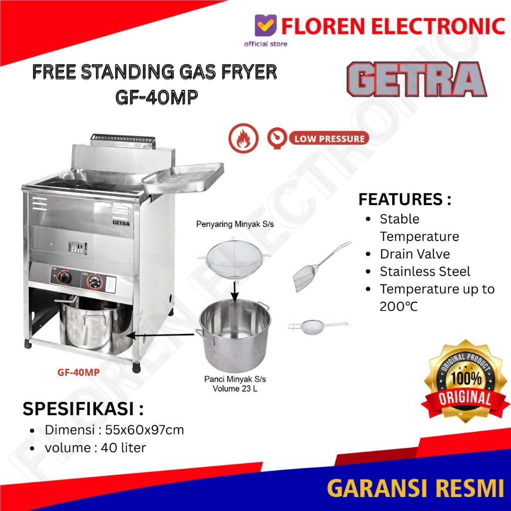 GETRA GF-40-MP GF 40 MP GF40MP Freestanding Gas Deep fryer Thermostat
