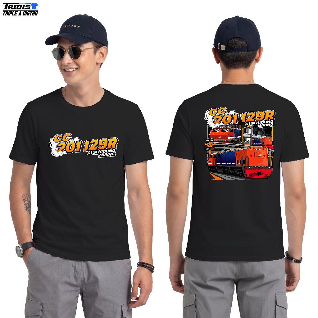 Kaos Railfans CC 201 129R Si Hidung Miring Cotton Combed 30s NCDEBE Sablon DTF TridistXTripleADistro