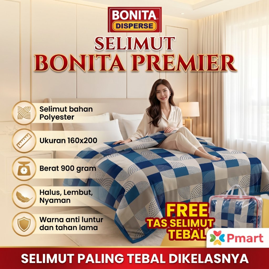 SELIMUT BONITA 160x200  / SELIMUT BONITA PREMIER 160x200 (1000gr)