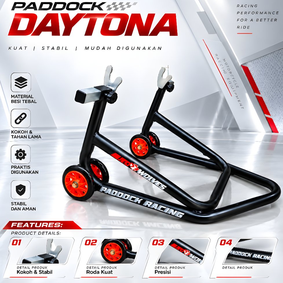 Standar Paddock Motor Belakang Universal Type Daytona Multifungsi NINJA R RR OLD NEW SS 250 CRF KLX 