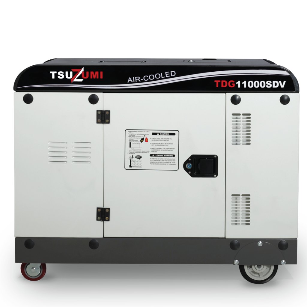 Genset 10 KVA 3 Phase Silent Diesel Tsuzumi TDG 11000SDV / Genset Solar 8000watt 3 Phase Dual Voltag