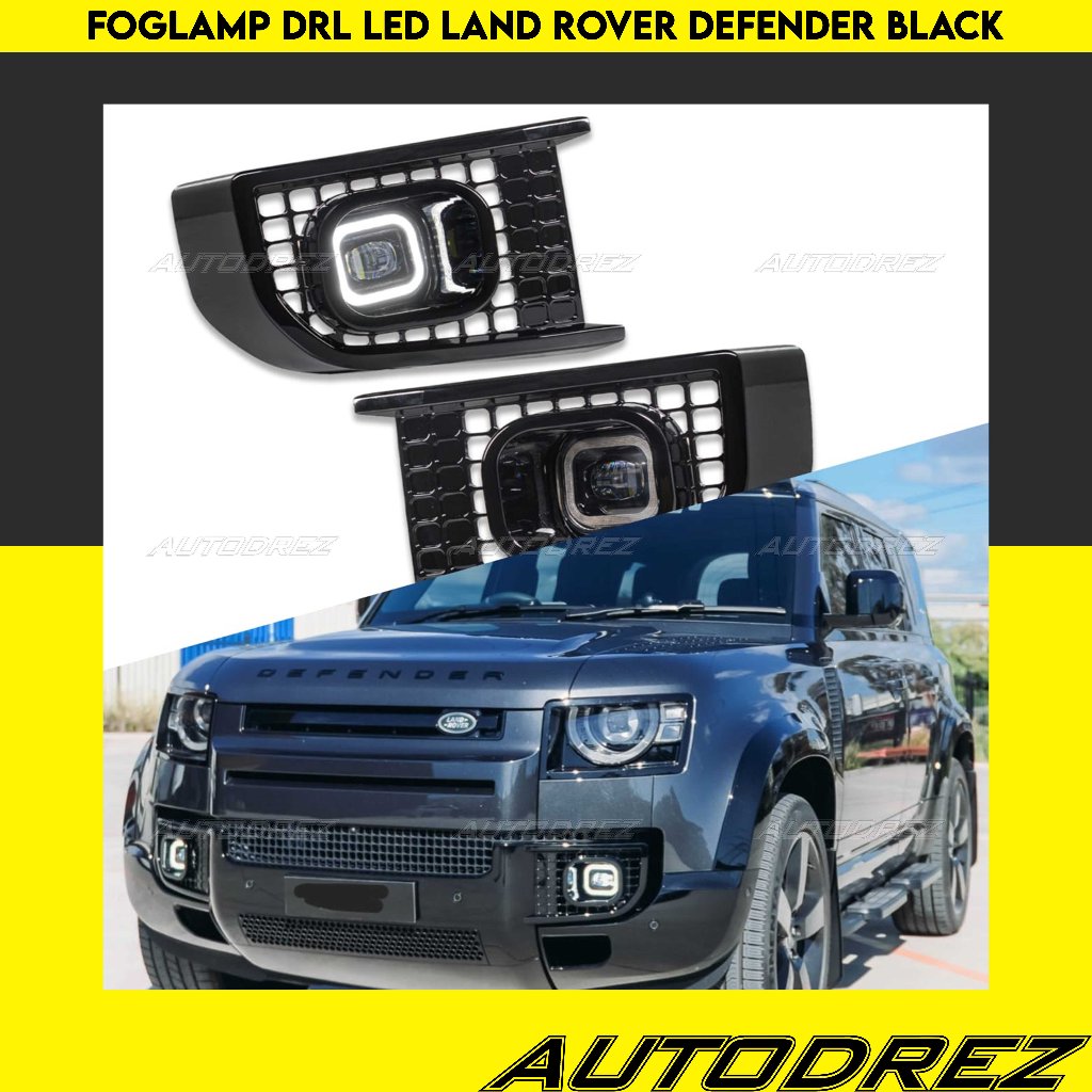 Foglamp Model URBAN Lampu Kabut DRL LED Kotak Land Rover Defender L663 90 110 Black