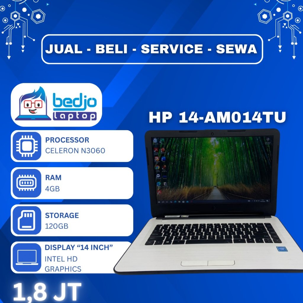 Laptop HP Murah, HP 14-AM014TU, laptop HP murah, laptop SSD 120GB, laptop untuk kerja dan kuliah, la